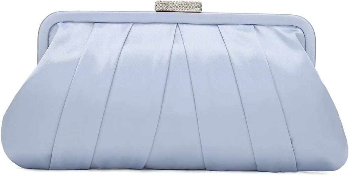 Special Occasion Satin Pleated Navy Blue Evening Bag