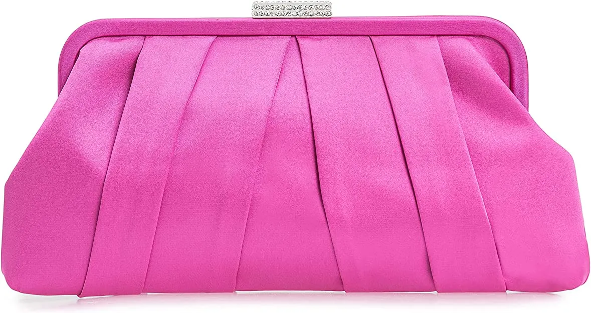 Special Occasion Satin Pleated Navy Blue Evening Bag