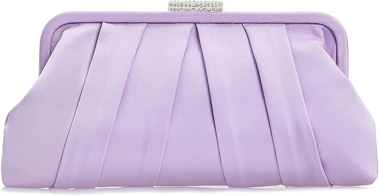 Special Occasion Satin Pleated Navy Blue Evening Bag