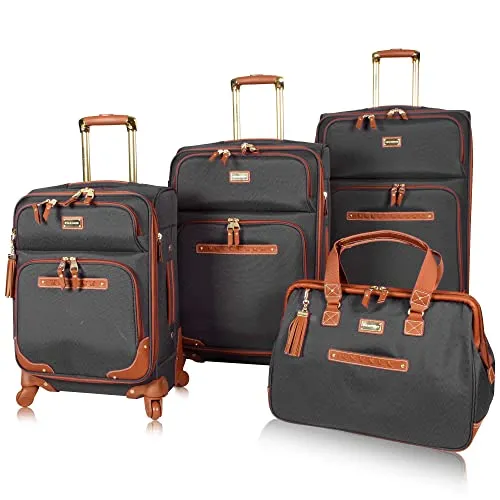 Steve Madden Luggage Set 4 Piece- Softside Expandable Suitcase Set