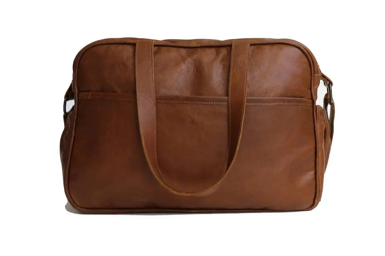 Tan Leather Goods - Joanie Leather Nappy Bag | Pecan