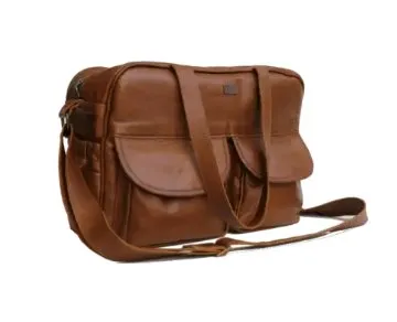 Tan Leather Goods - Joanie Leather Nappy Bag | Pecan