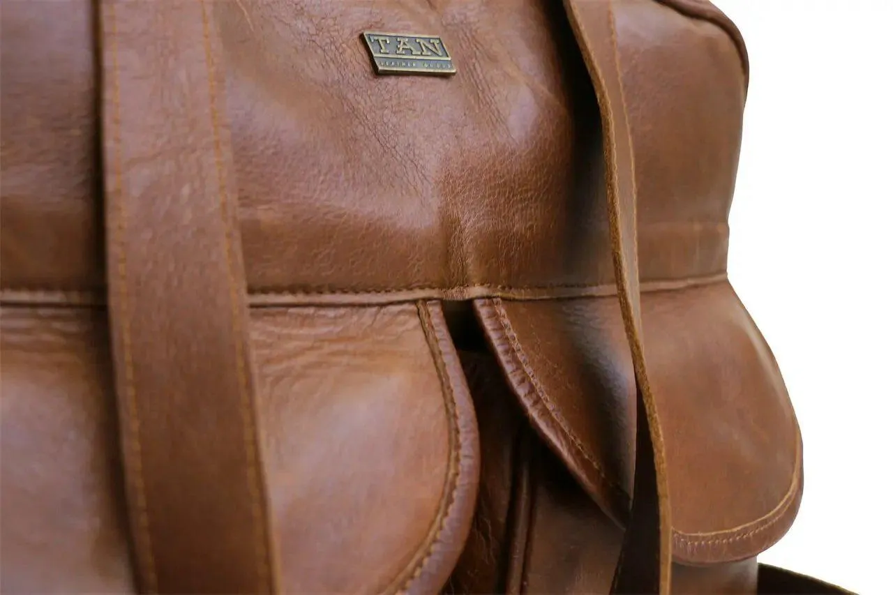 Tan Leather Goods - Joanie Leather Nappy Bag | Pecan