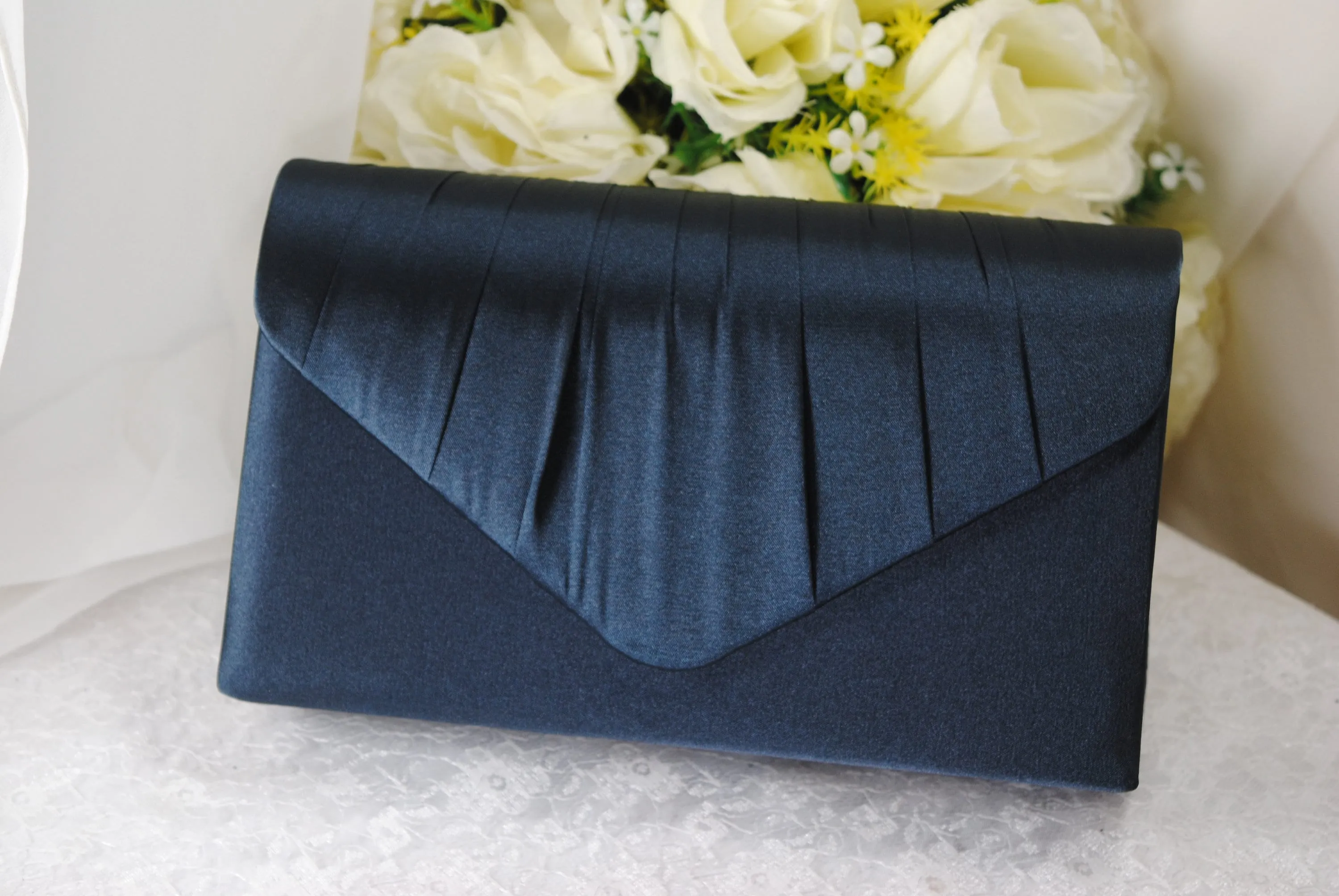 Teal Green Bride Satin Clutch Bag, Over 25 colours