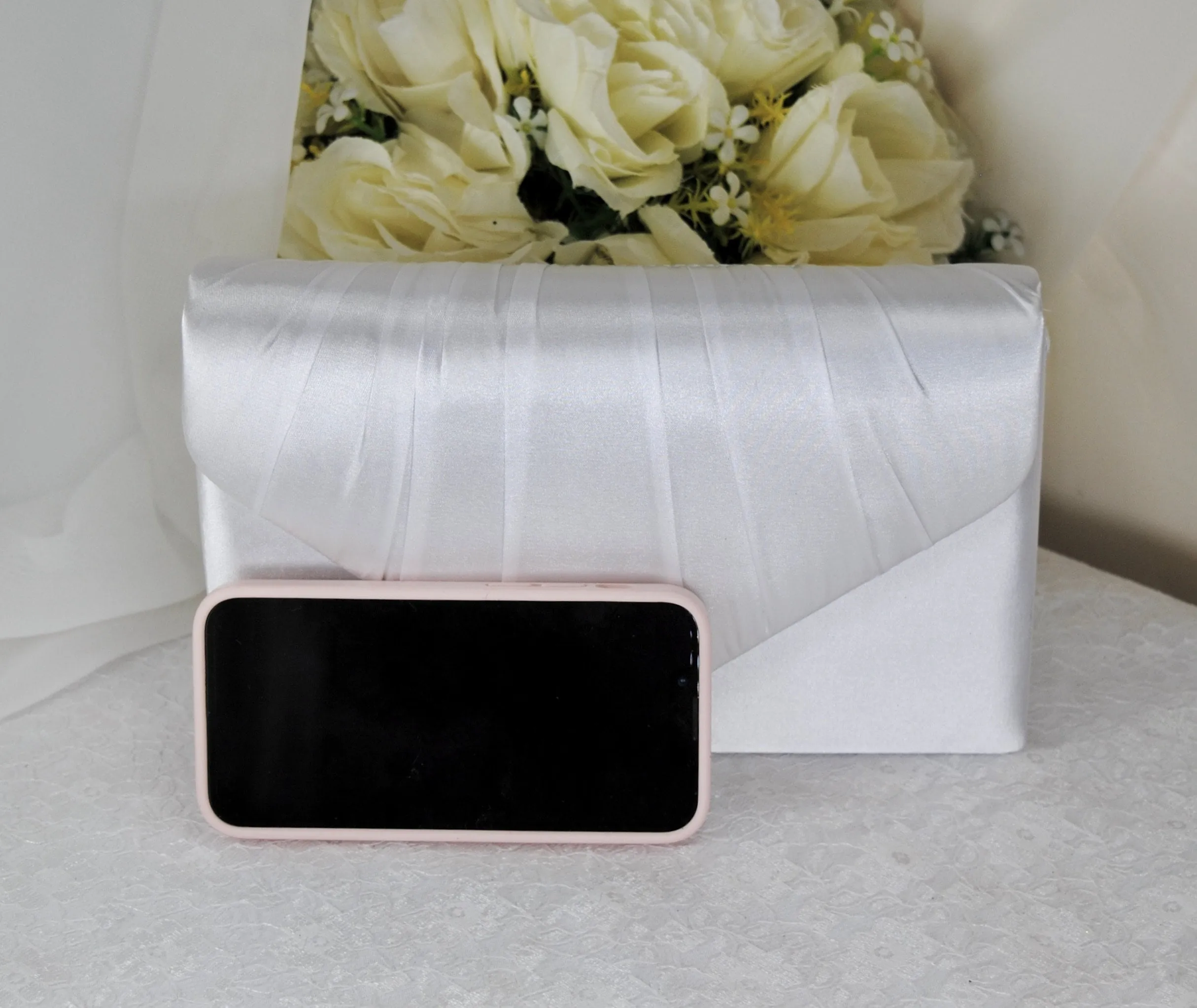 Teal Green Bride Satin Clutch Bag, Over 25 colours