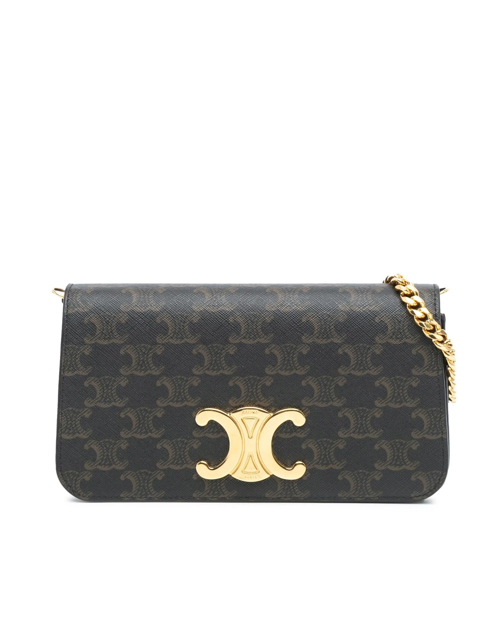 Triomphe Coated Canvas Satchel with Detachable Straps and Magnetic Closure