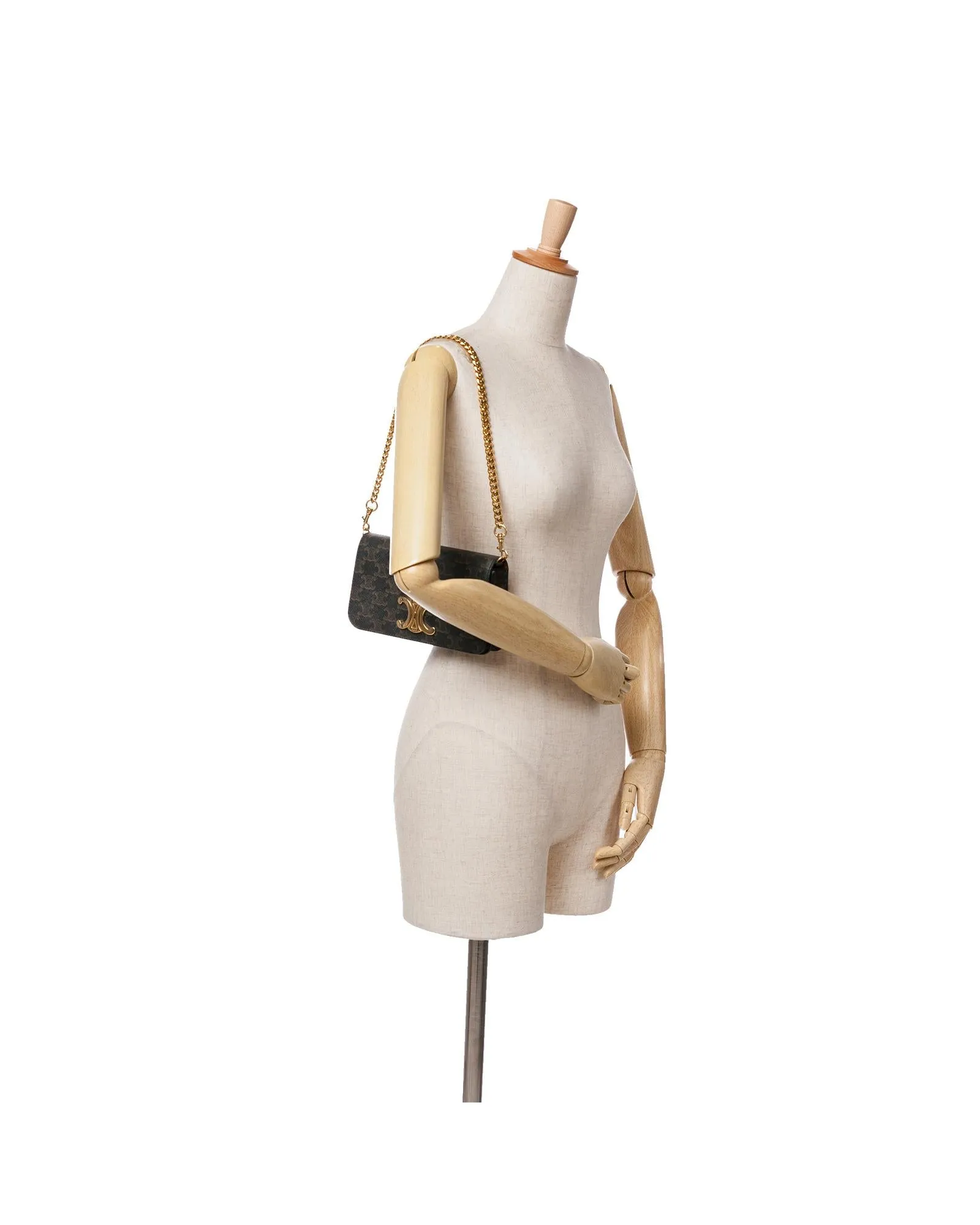 Triomphe Coated Canvas Satchel with Detachable Straps and Magnetic Closure