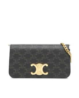 Triomphe Coated Canvas Satchel with Detachable Straps and Magnetic Closure