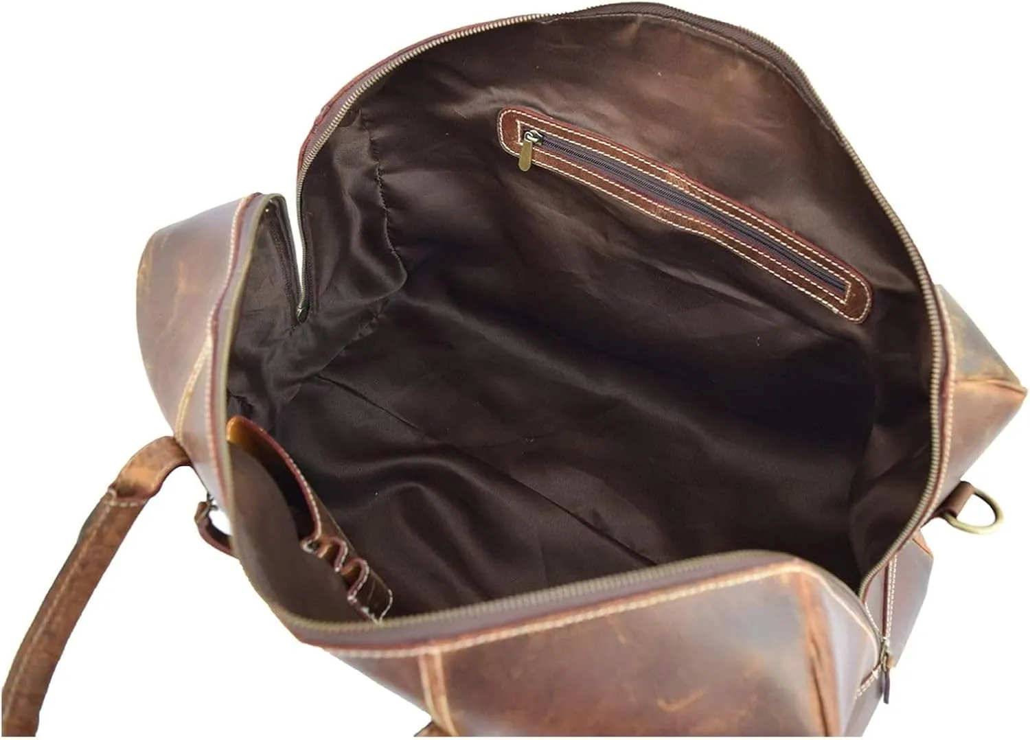 Vintage Leather Duffel Bag for Men Leather Travel Bag, Spacious Weekender Overnight Bag, Durable Carry-On with Adjustable Strap, Stylish Duffle for Business & Adventure - 20 Inches (Chocolate Brown)