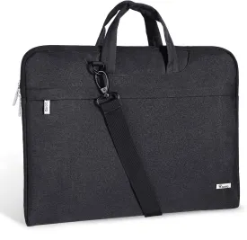 Voova Laptop Bag 17 17.3 Inch Waterproof Laptop Sleeve Case with Shoulder Straps & Handle, Computer Case Cover Slim Briefcase Compatible with 17-18 Hp Dell Asus Acer, Black