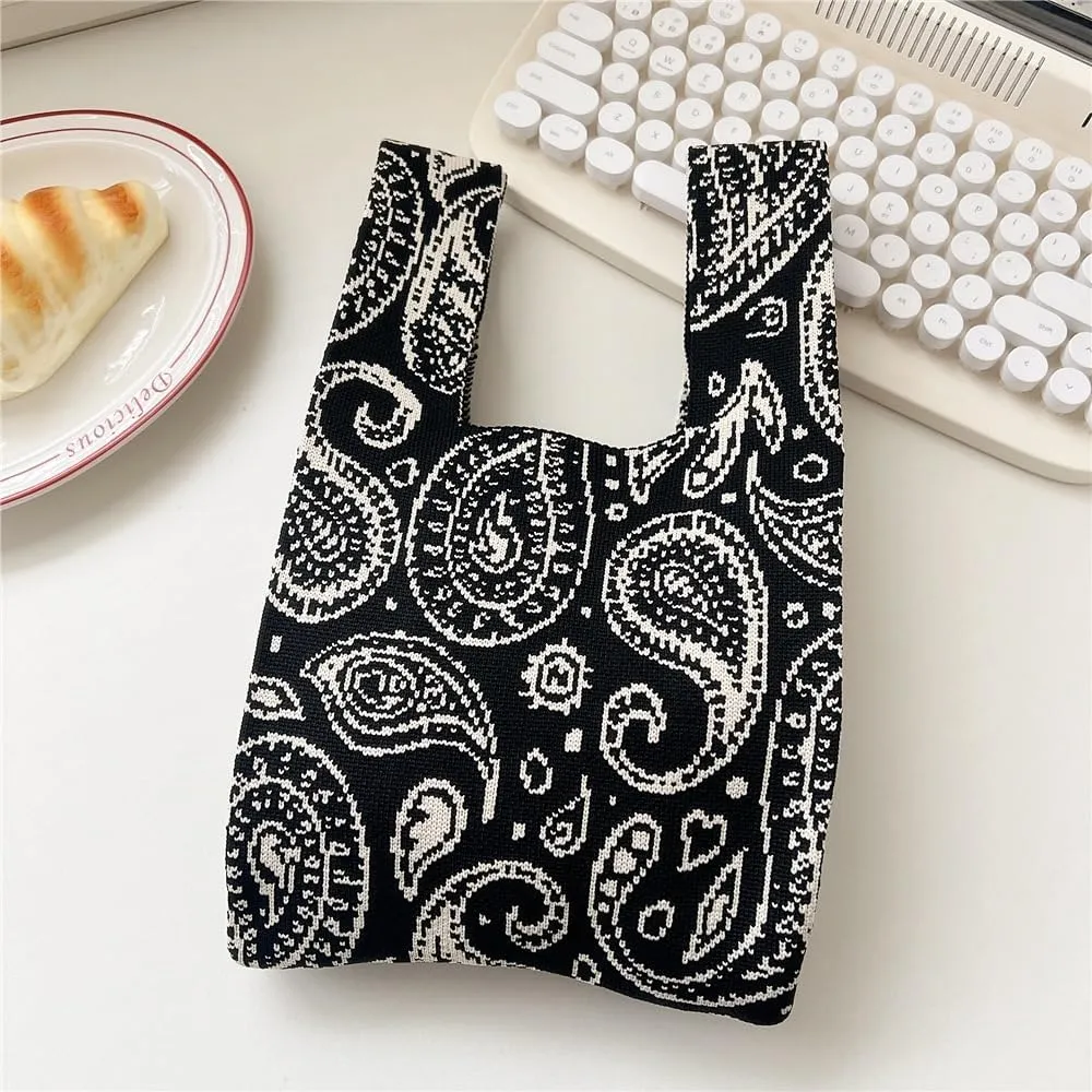 Women's Wrist bag Sleeve Knot Pouch Cute Handbag wristlet bags Portable Purse Gift Bag for Christmas