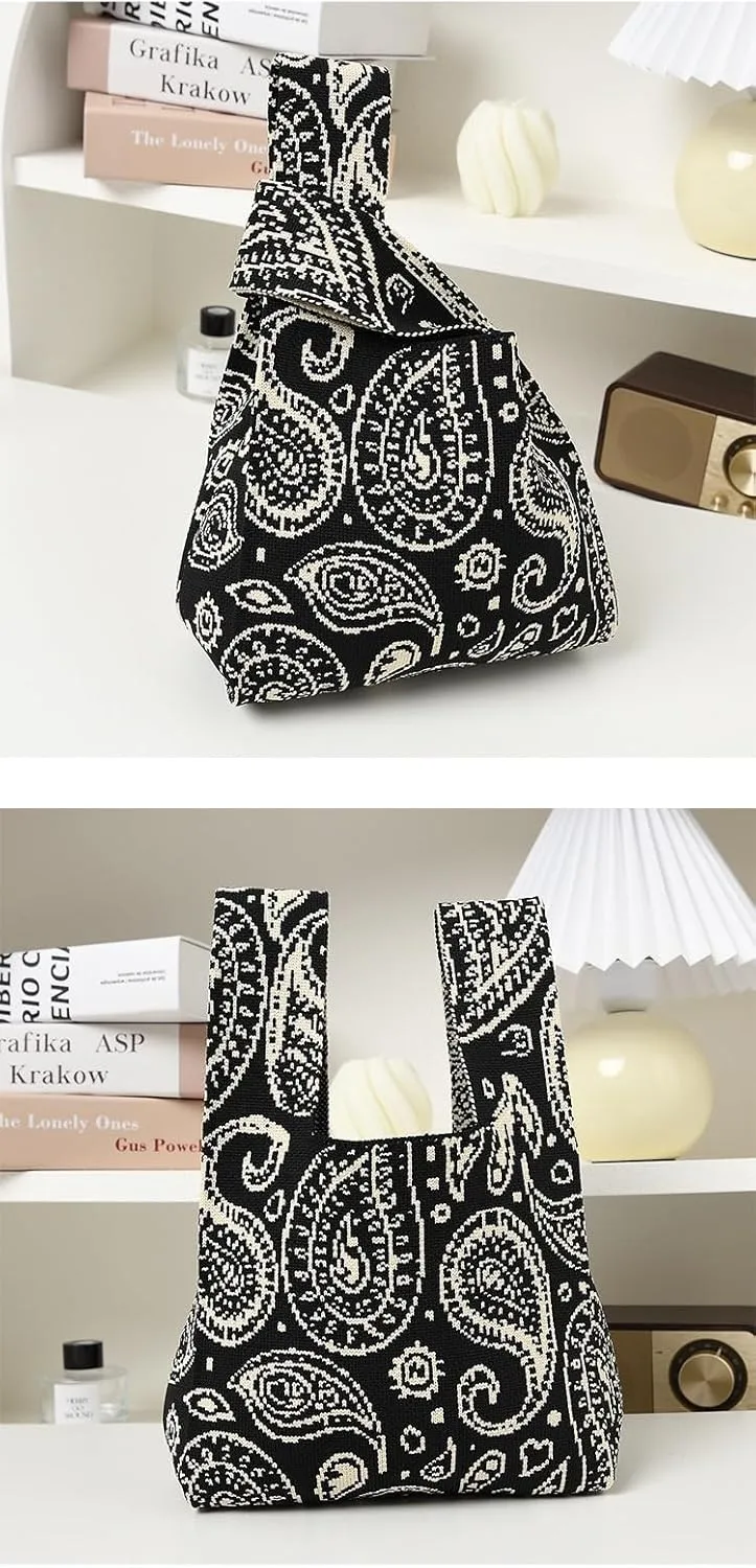 Women's Wrist bag Sleeve Knot Pouch Cute Handbag wristlet bags Portable Purse Gift Bag for Christmas