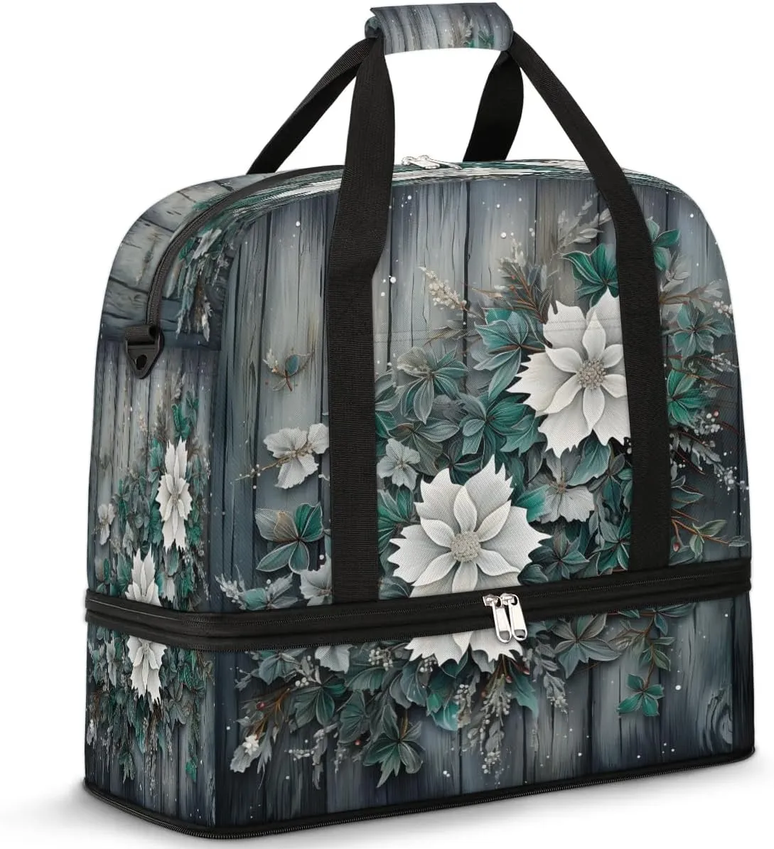 Woodland Petal Elegance Travel Duffel Bag, Travel Essentials, Gym Bag for Women, Weekender Overnight Bag With Shoes Compartment, Carry On Bags for Airplanes