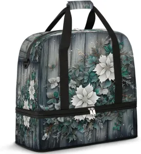 Woodland Petal Elegance Travel Duffel Bag, Travel Essentials, Gym Bag for Women, Weekender Overnight Bag With Shoes Compartment, Carry On Bags for Airplanes