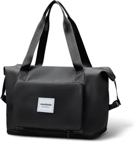 WOOMADA Foldable Travel Duffel, Weekender & Carry-On Bag with Expandable Space